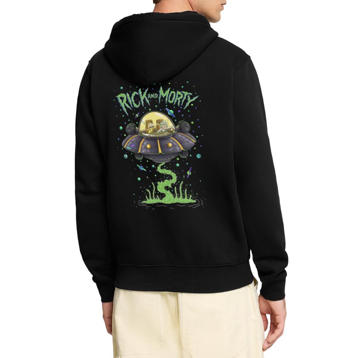 Spreadshirt Sweatjacke Rick and Morty Fliegen Im Raumschiff Kapuzenjacke He günstig online kaufen