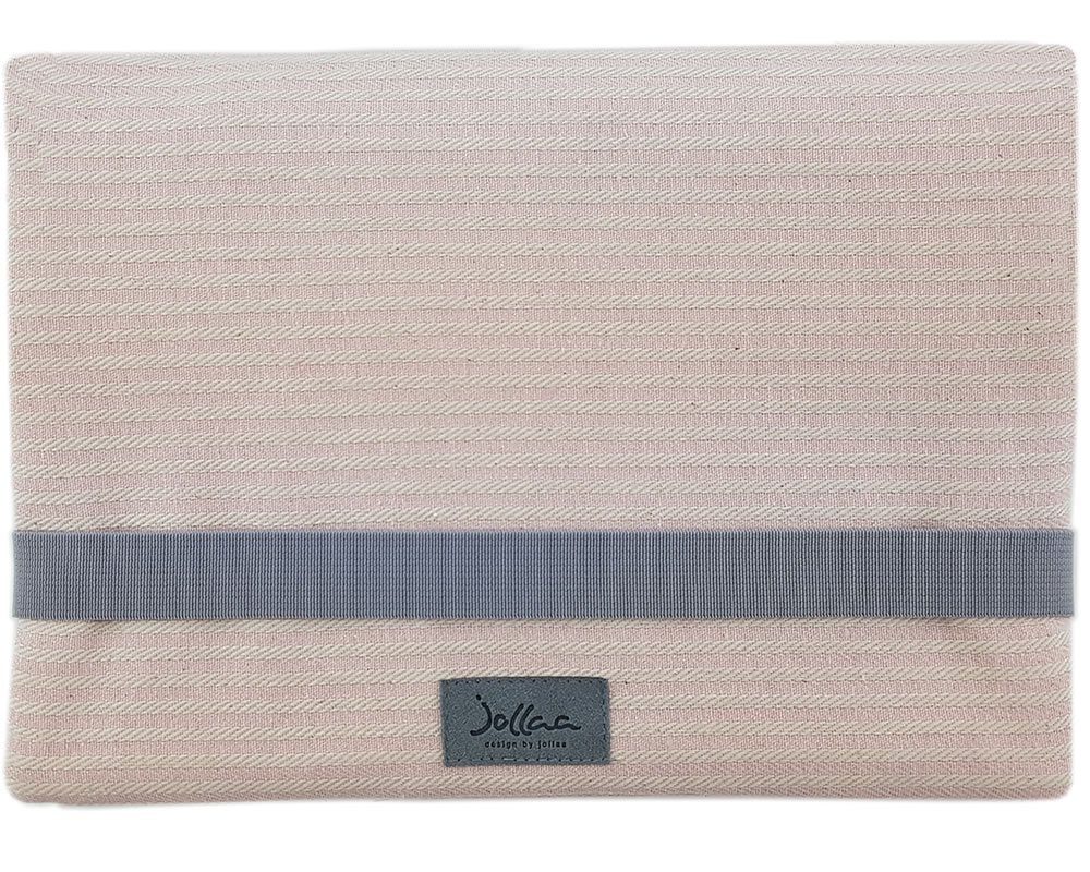 JOLLAA Windeltasche Stripes Light Pink, kleine Wickeltasche für Windeln & Feuchttücher, Wickelmäppchen