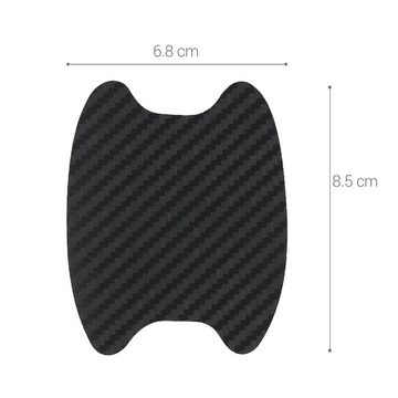 kwmobile Dekorationsfolie 4x Universal Auto Türgriff Lackschutzfolie, (1St), selbstklebend - Carbon Schutzfolie Griffmulden - 6,8 x 8,5 cm