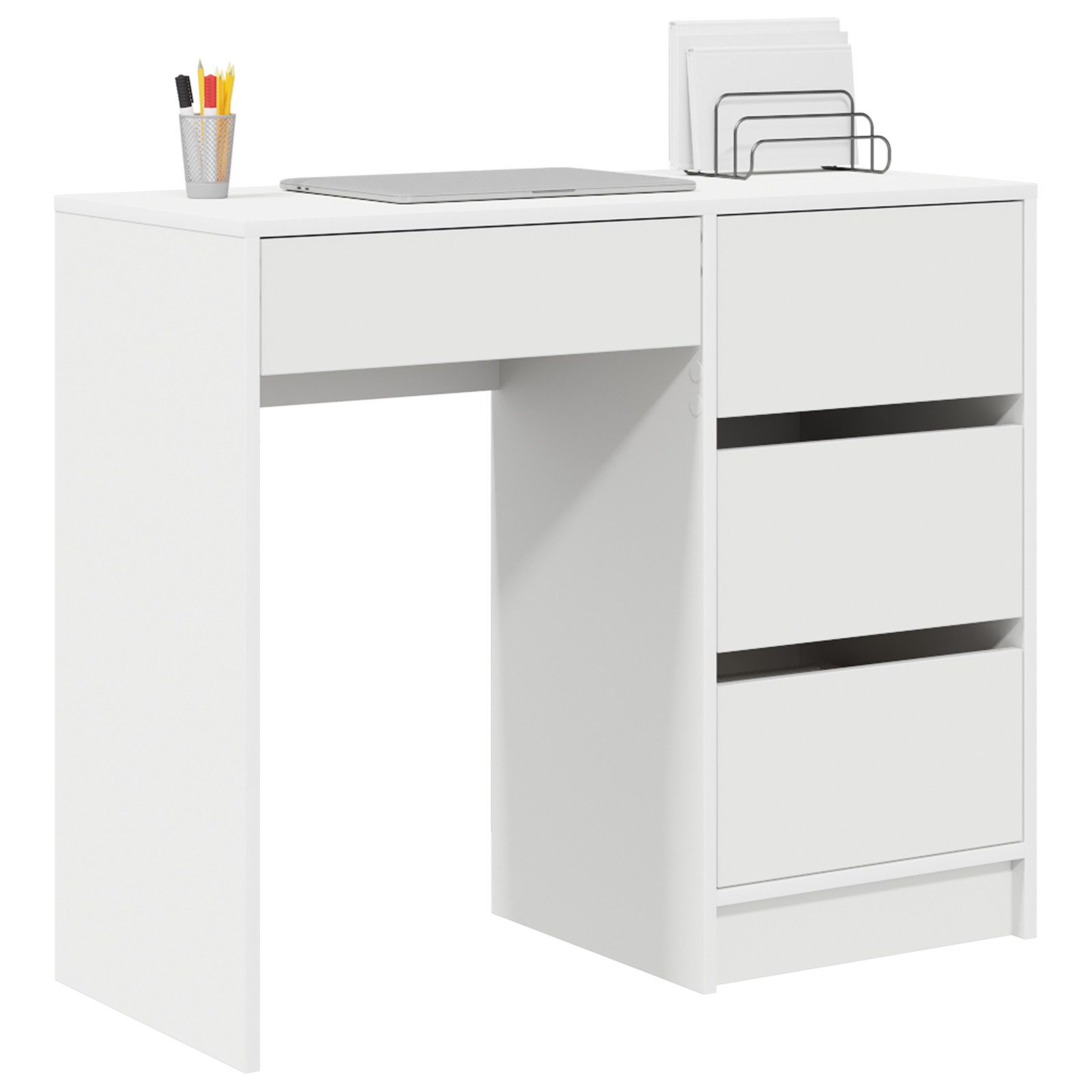 vidaXL Schreibtisch Weißer Schreibtisch Weiß MDF günstig online kaufen