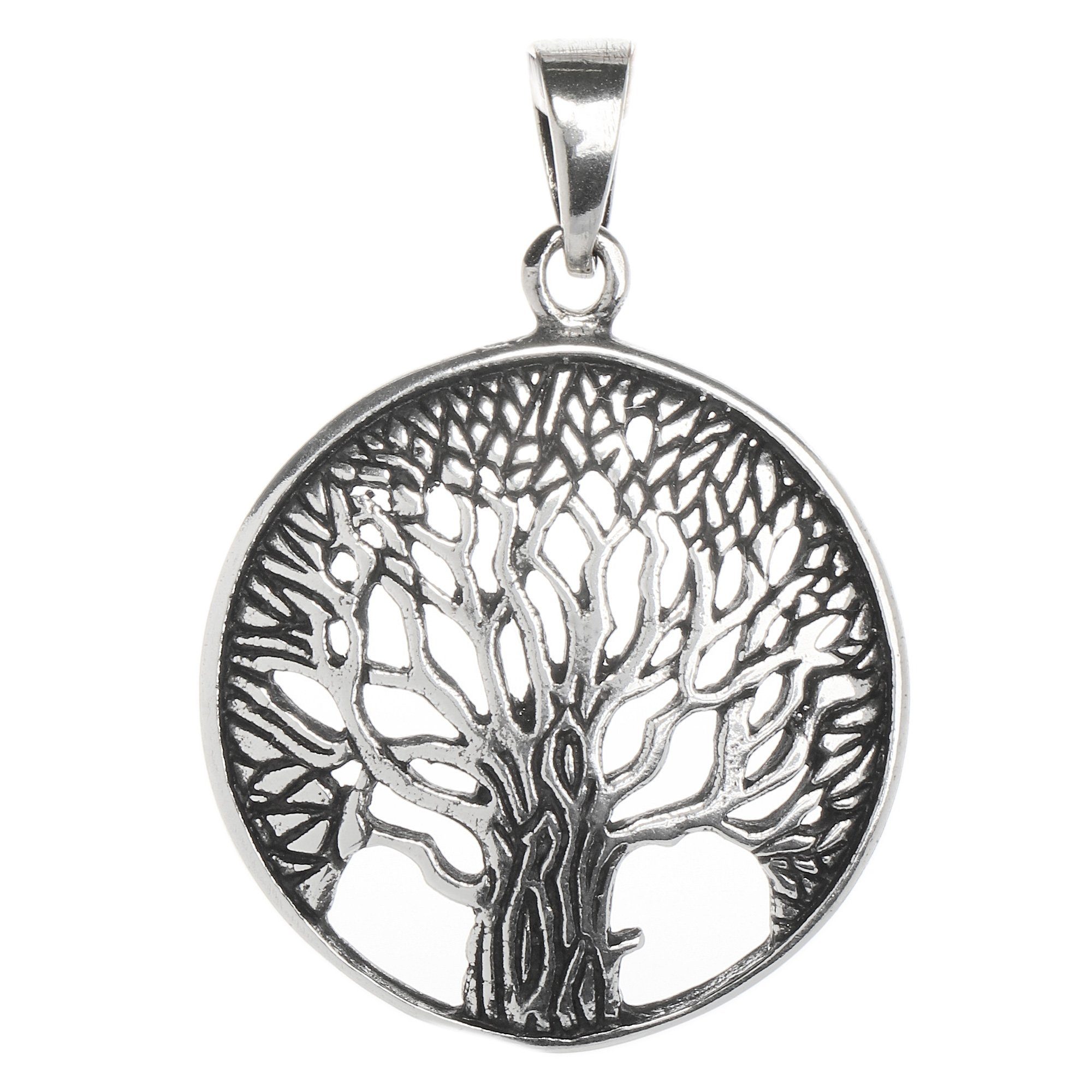 NKlaus Oxidier, Silber Baum des 925 Silber Kettenanhänger Kettenanhänger Damen Sterling für Lebens Silberschmuck 925