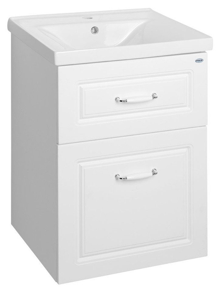 Aqualine Waschbeckenunterschrank FAVOLO Unterschrank 52x72,5x44cm, Weiß matt Aqualine-FV255