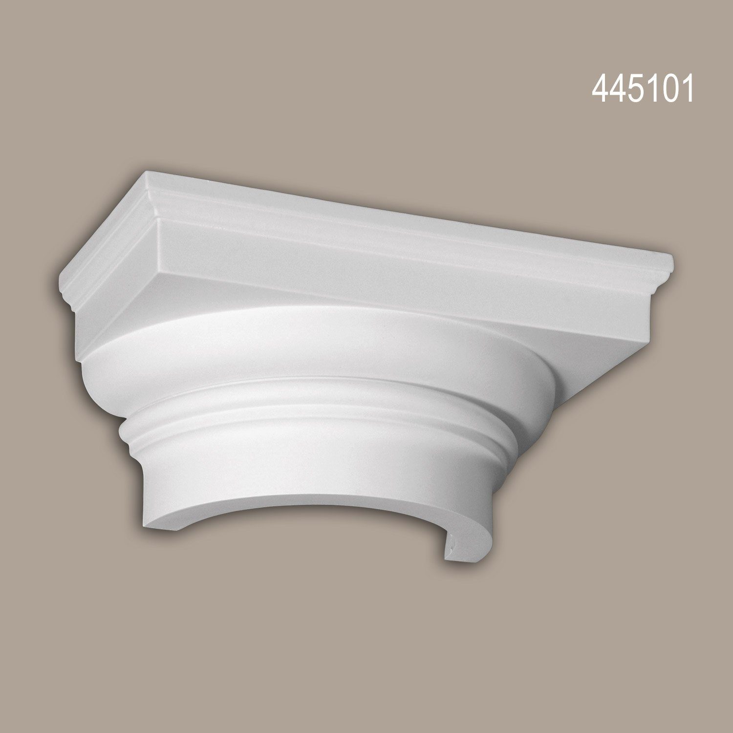 Profhome Wanddekoobjekt 445101 Halbsäulen Kapitell Fassadenstuck Säule Fassadenelement (Halbsäulen Kapitell, 1 St., Fassadenstuck, Säule, Zierelement, Außenstuck), weiß, vorgrundiert, für Fassadendekoration, Stil: Toskanisch