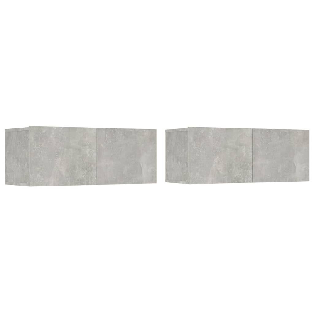 Vidaxl Tv-schränke 2 Stk. Betongrau 80x30x30 Cm Holzwerkstoff günstig online kaufen