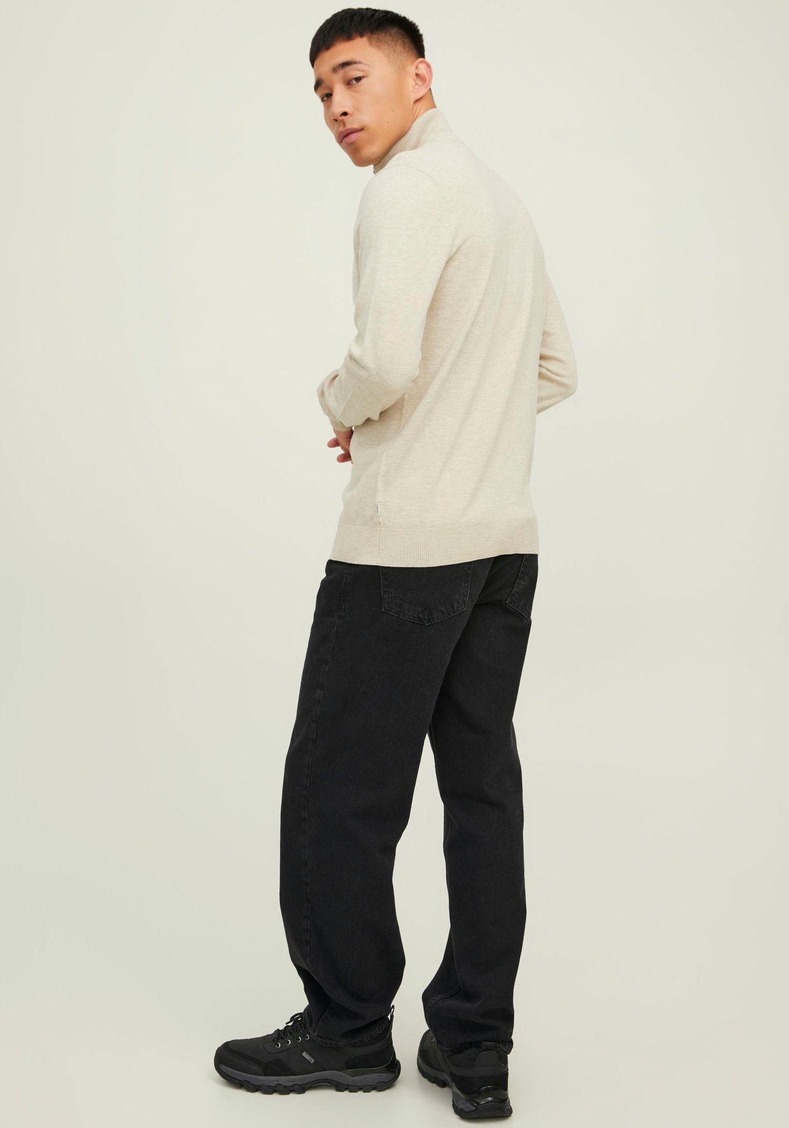 Jones HALF KNIT EMIL Rundhalspullover offwhite & ZIP Jack