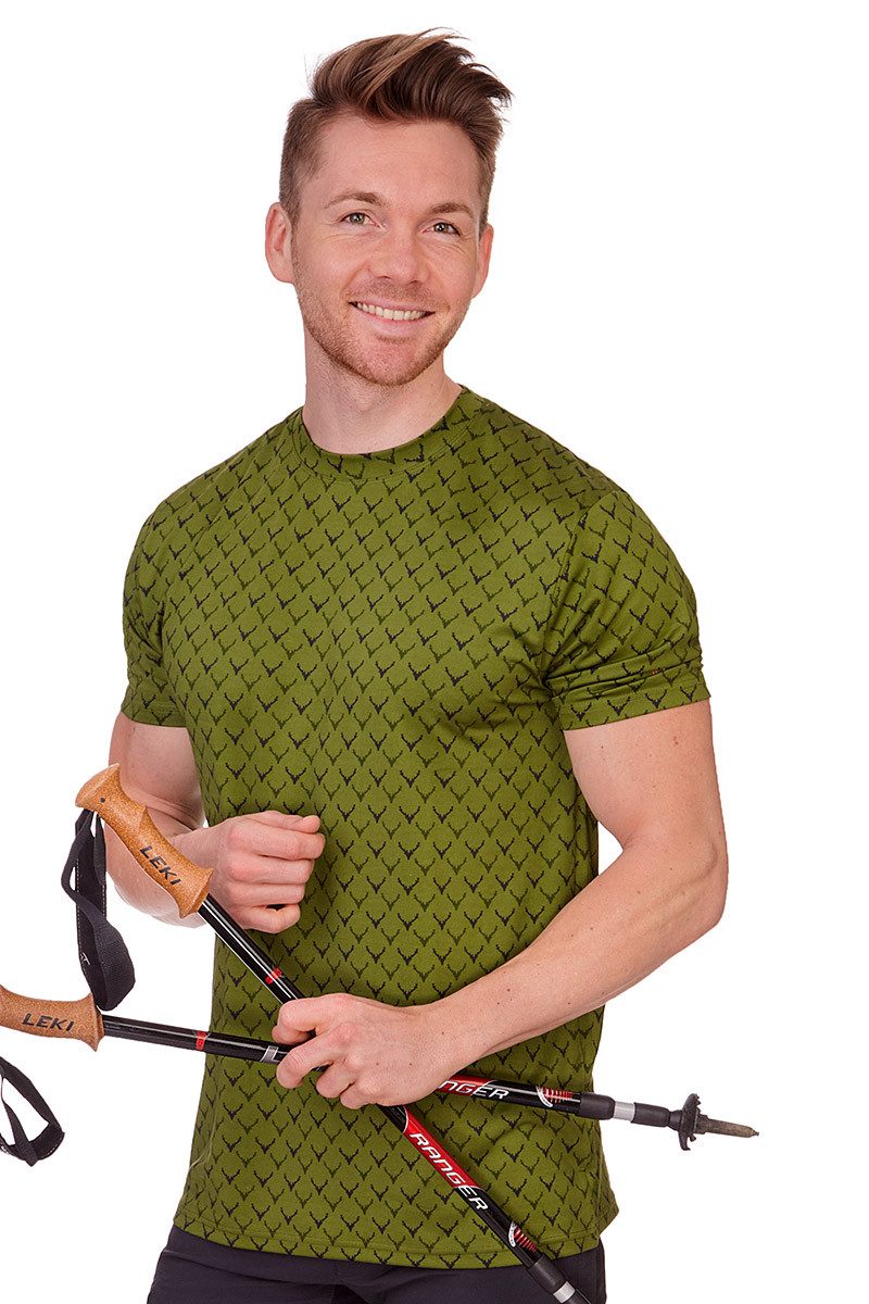 Tom Collins Trachtenshirt Funktionsshirt Herren - RONNIE - oliv
