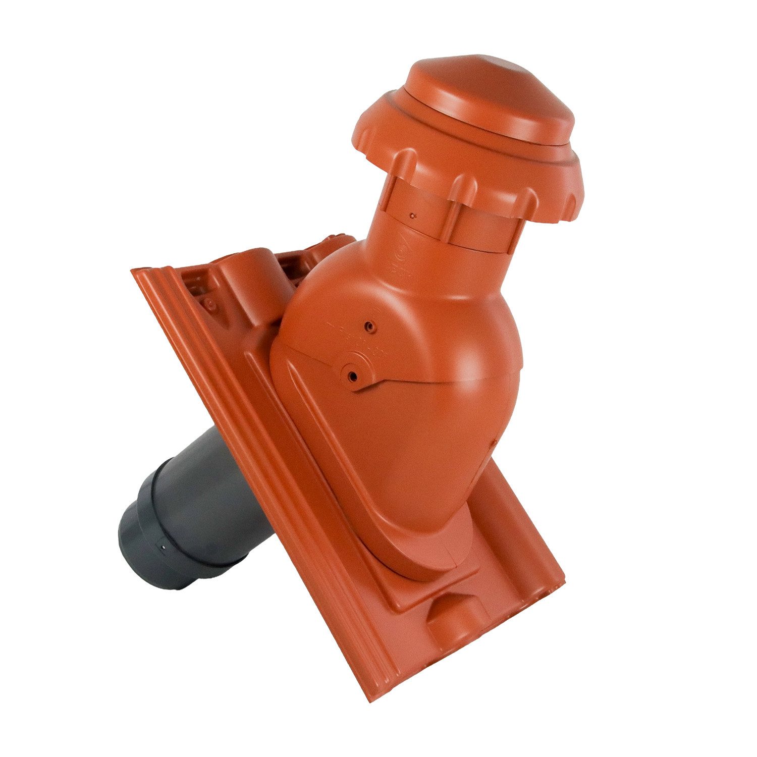 FLECK Dachdurchführung Aura-Lüfter DN 125 rot matt passend für Braas Frankfurter Pfanne, Spezial-Hart-PVC