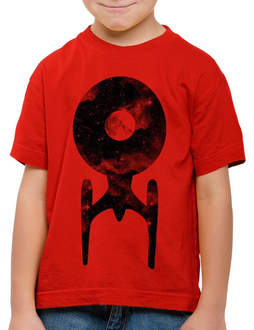 style3 Print-Shirt Kinder T-Shirt Trek Raumschiff trekkie star rot