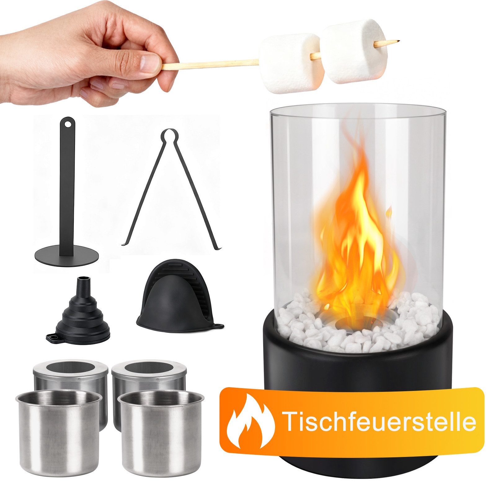 ZMH Tischfeuer Ethanol Tischfeuerstelle Tischkamin Bioethanol Stimmungsvoll günstig online kaufen
