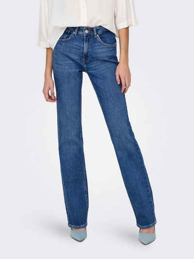ONLY Bootcut-Jeans ONLEVERLY MW SWEET FLARED DNM CRO187 (Flared Джинси, Джинси-клеш, ausgestellte Beinform, normale Leibhöhe) Baumwollmischung mit Stretch sorgt für ein angenehmes Tragegefühl