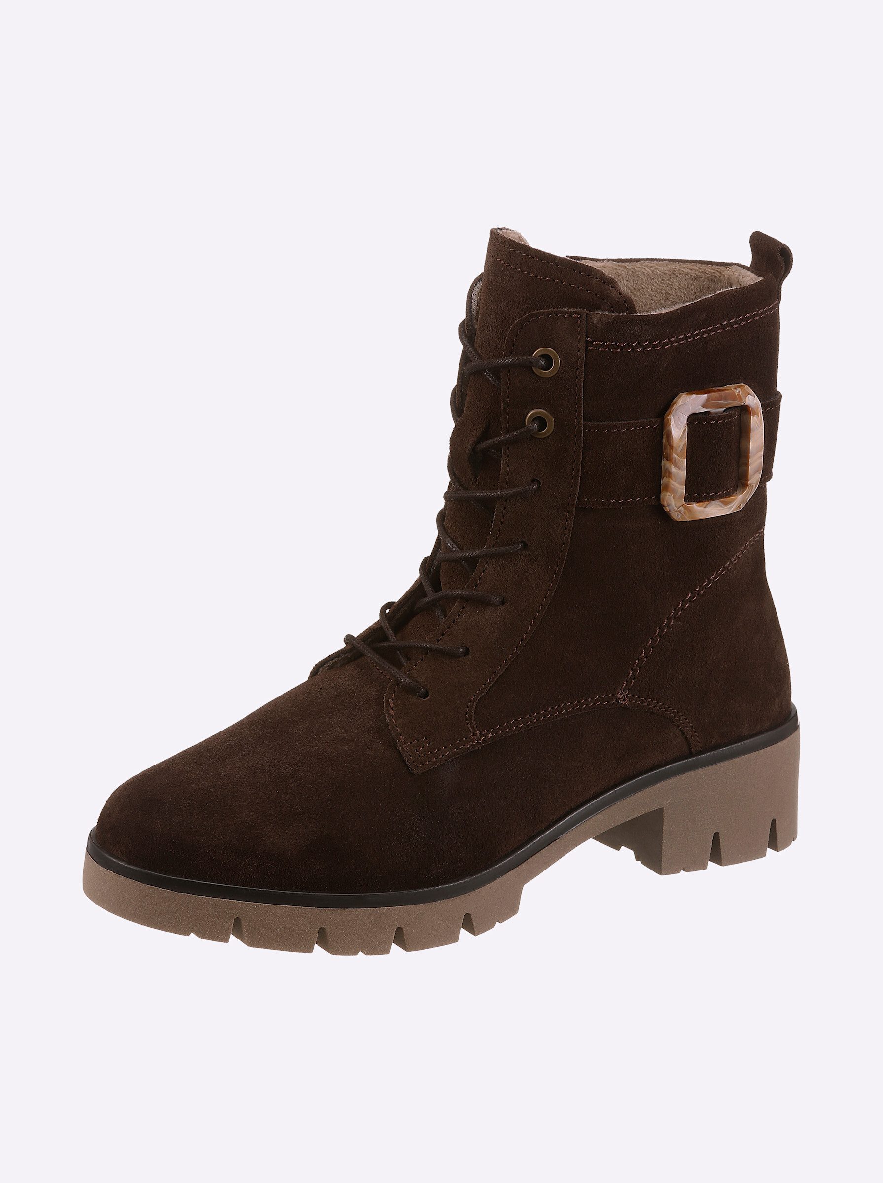 heine Schnürstiefelette Stiefelette Wechselfußbett, Federleicht
