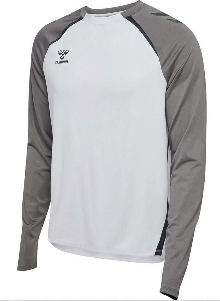 hummel Langarmshirt hmlLEAD 2.0 Crew Sweat (atmungsaktiv) weiss/grau Herren