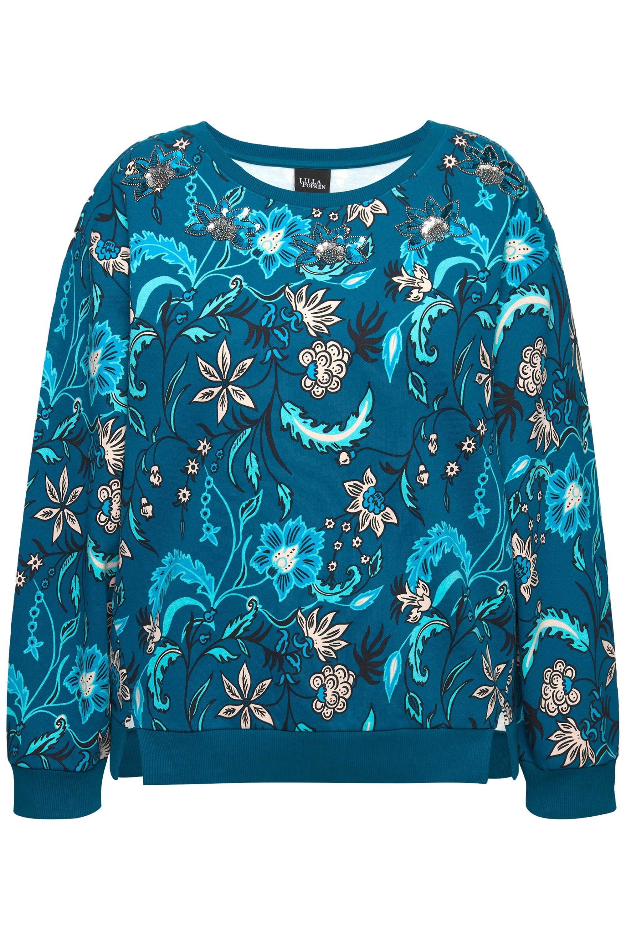 Ulla Popken Sweatshirt Sweatshirt Pailletten Oversized günstig online kaufen