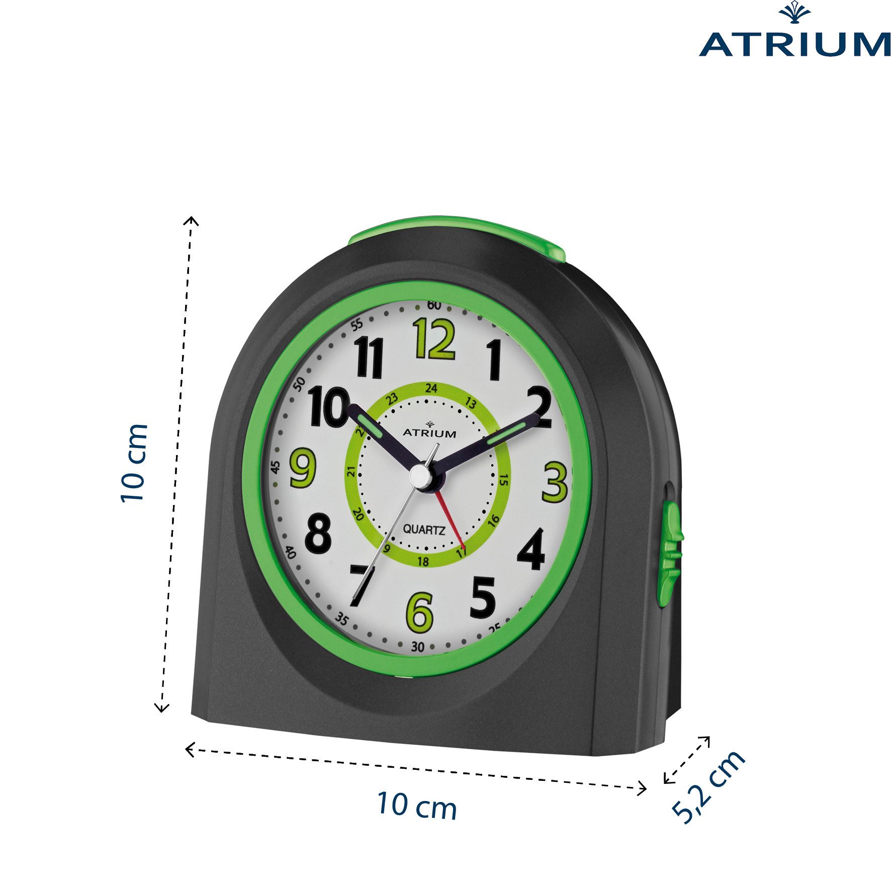 Atrium Kinderwecker A921 Quarzwecker mit fließender Sekunde, Snooze und Licht 10x10 cm – Bild 3 von 5