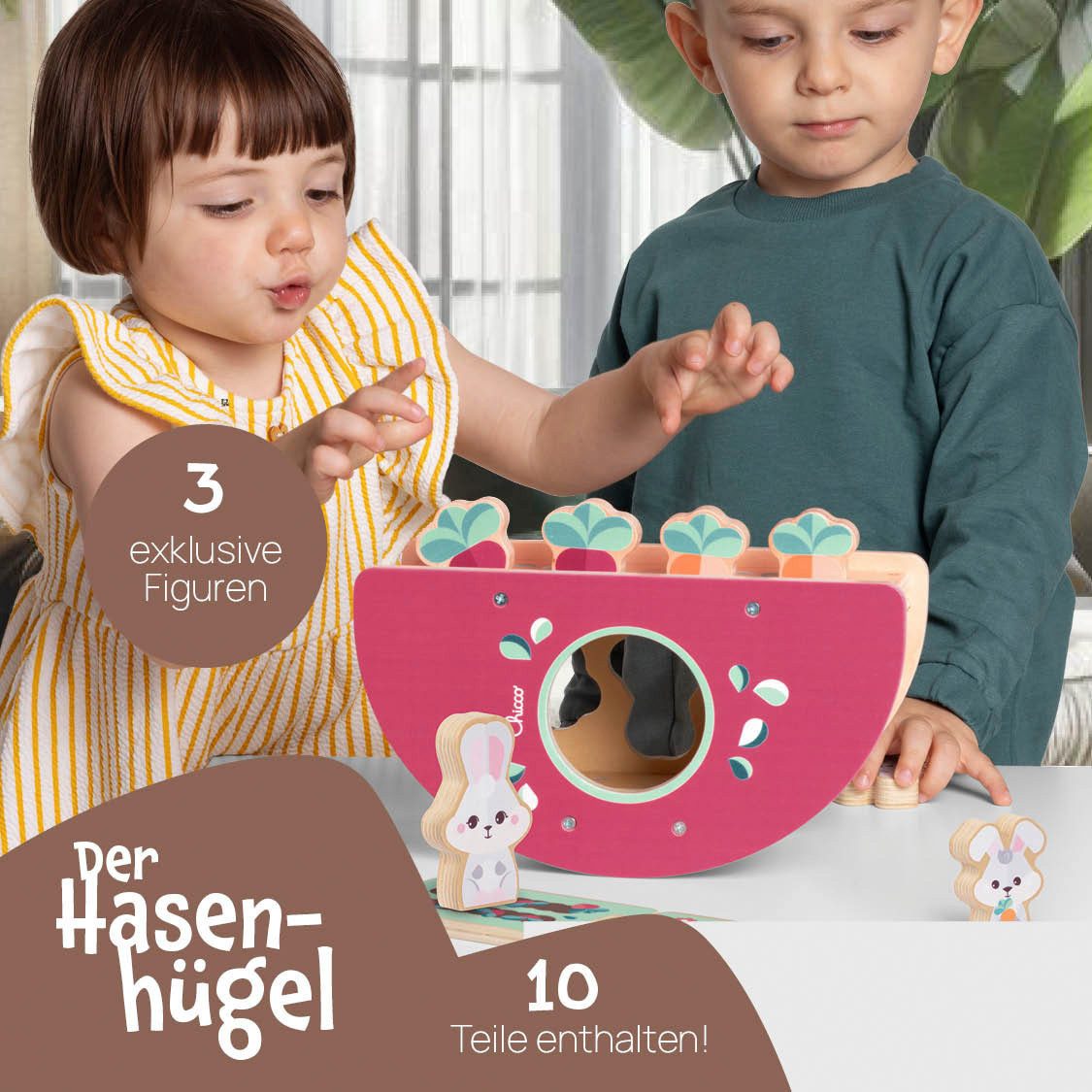 Chicco Steckspielzeug My Wood Friendy - Der Hasenhügel