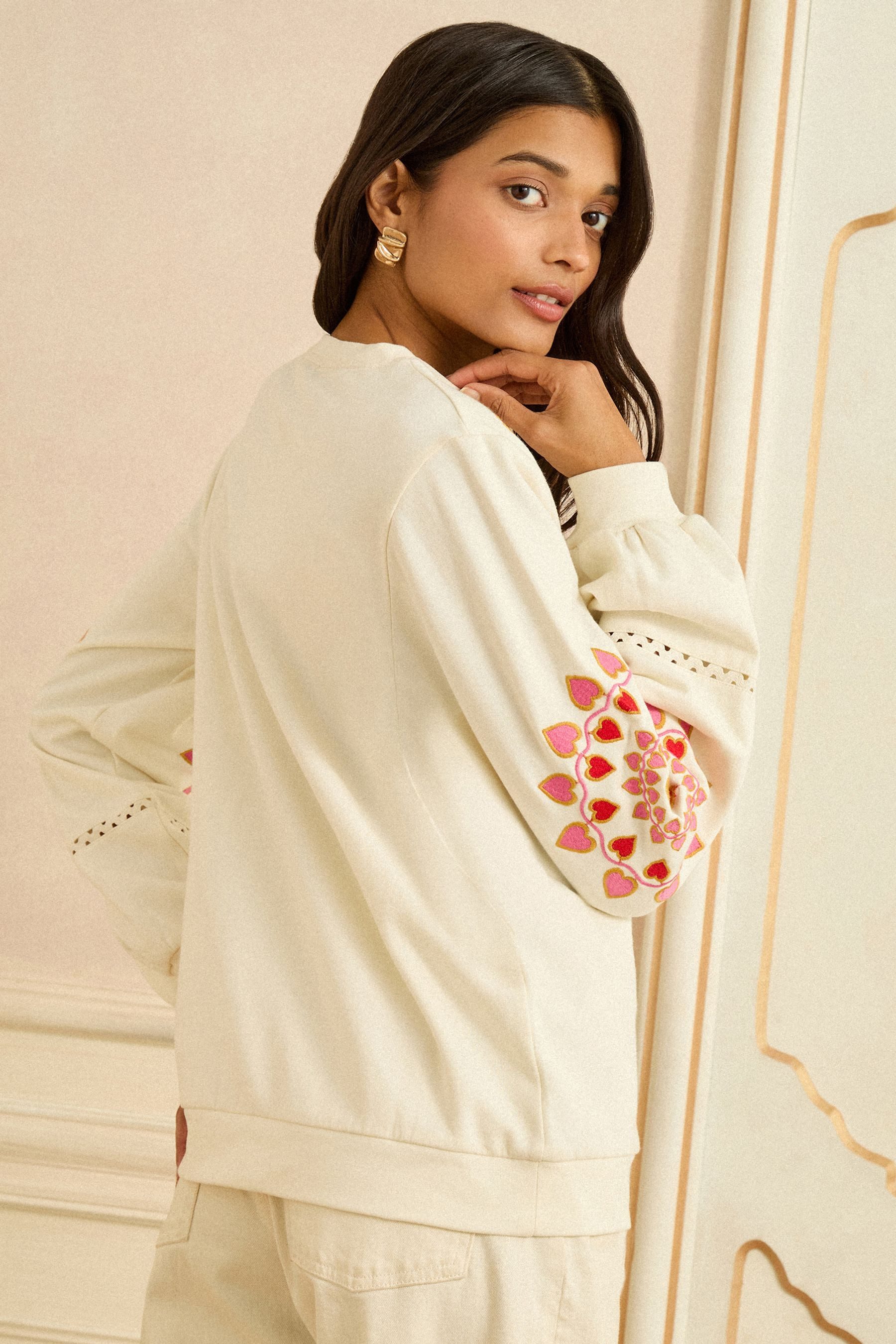 Love & Roses Sweatshirt Love & Roses Sweatshirt mit Verzierung, Regular (1- günstig online kaufen