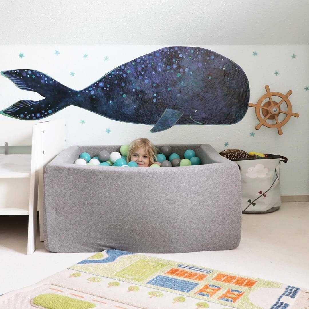 K&L Wall Art Wandtattoo Wandtattoo Blanz Märchen Kinderzimmer Ozean Wal Walfisch modern, Wandbild selbstklebend, entfernbar