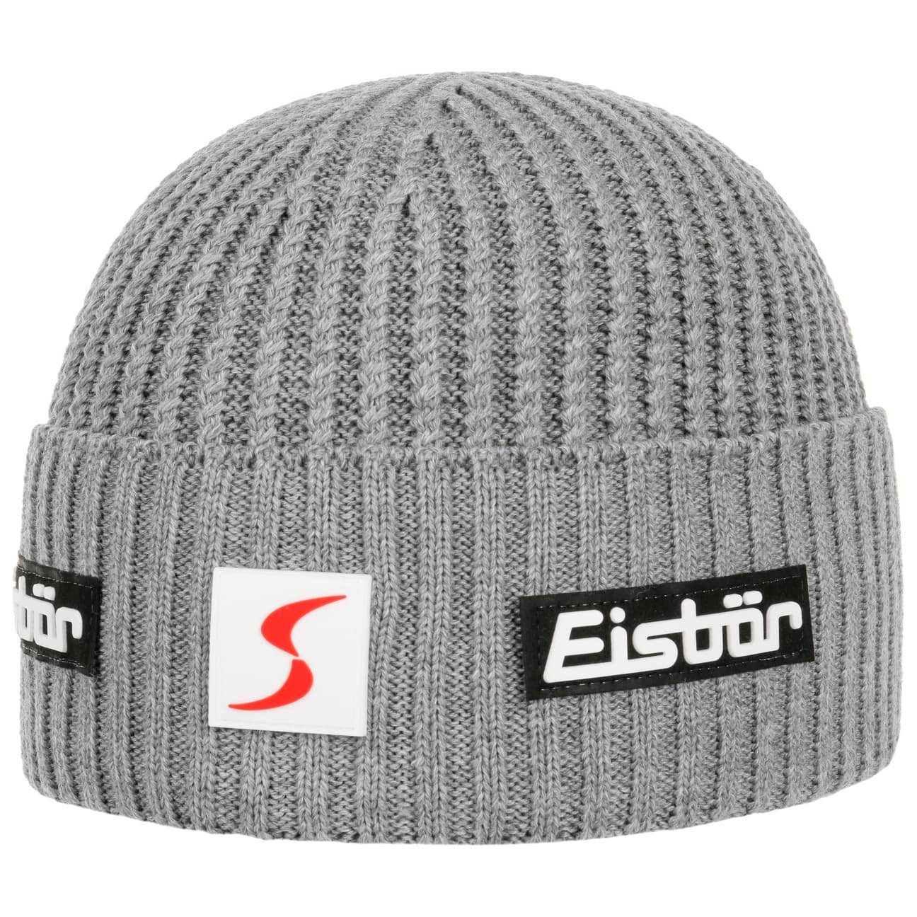 Eisbär Beanie (1-St) Strickmütze mit Umschlag, Made in Austria grau