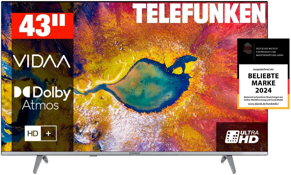 Telefunken D43U875M8CW LED-Fernseher (108 cm/43 Zoll, 4K Ultra HD, Smart-TV)