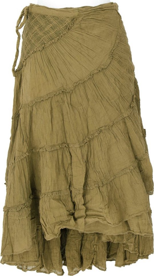 Guru-Shop Minirock Boho Wickelrock, Krinkelrock, Maxirock,.. alternative Bekleidung