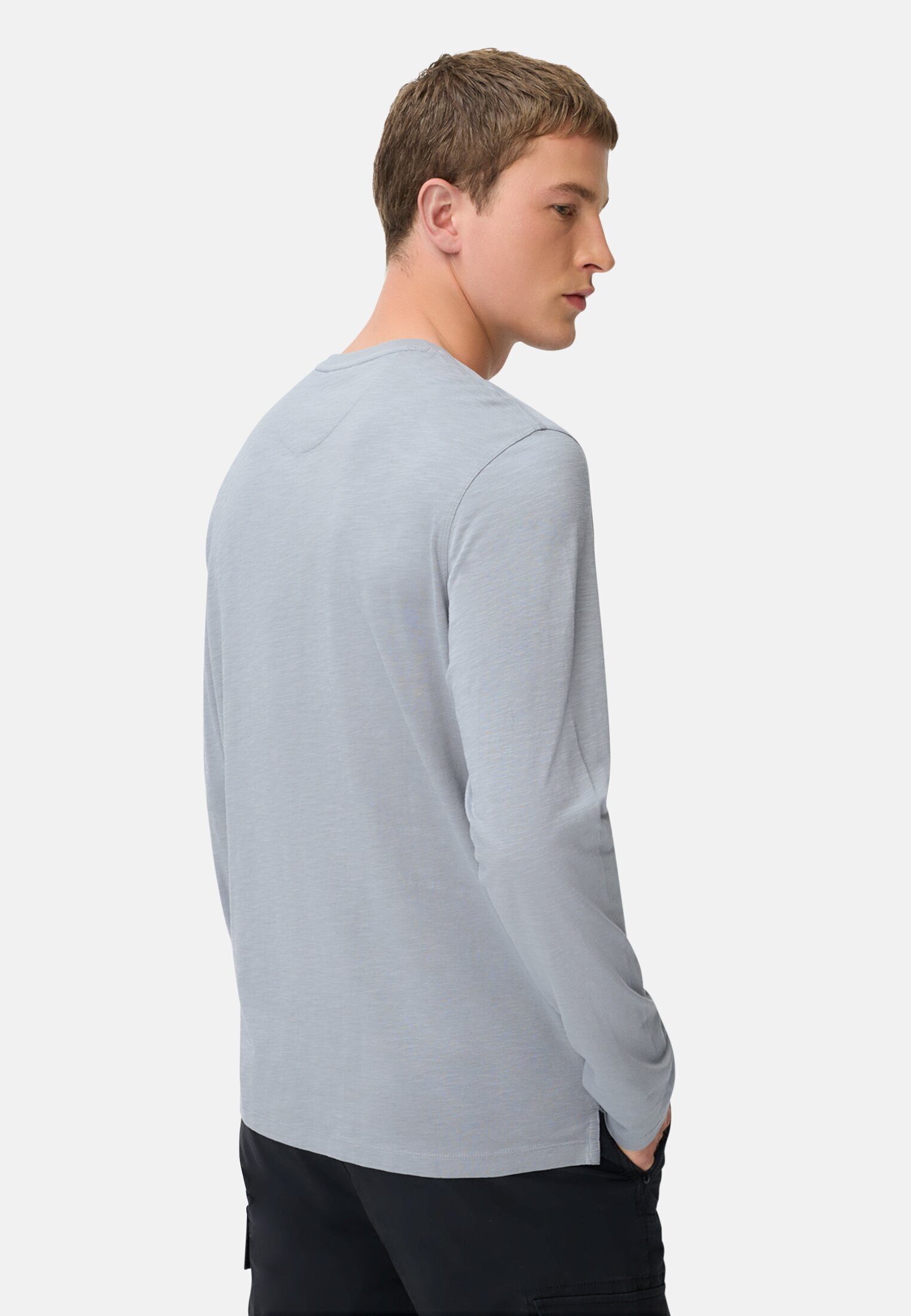 camel active Henleyshirt aus reiner Baumwolle mit Knopfleiste Langarm günstig online kaufen