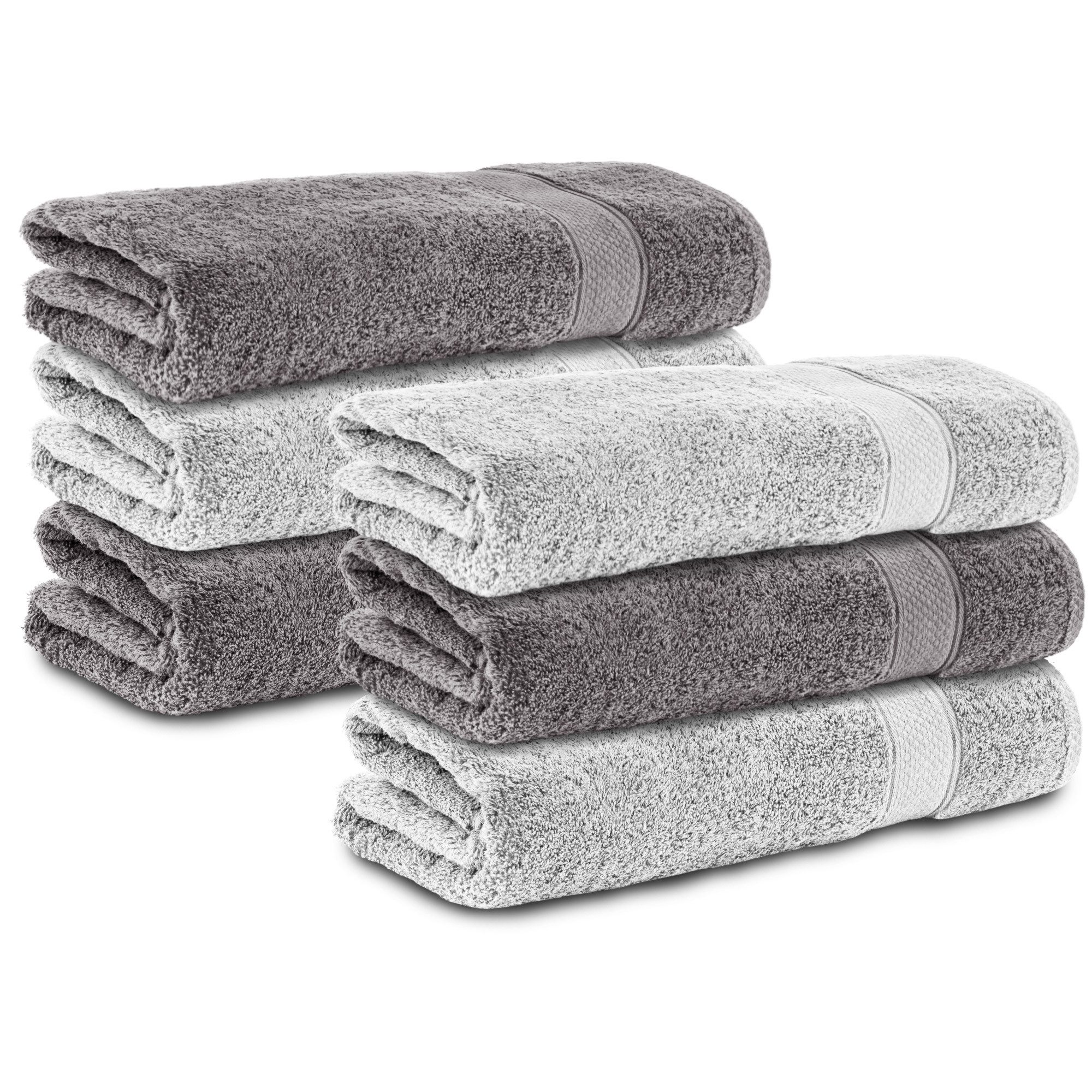 Komfortec Handtuch Set 100% Baumwolle, 470 g/m², Frottee (6-St), Badetücher günstig online kaufen