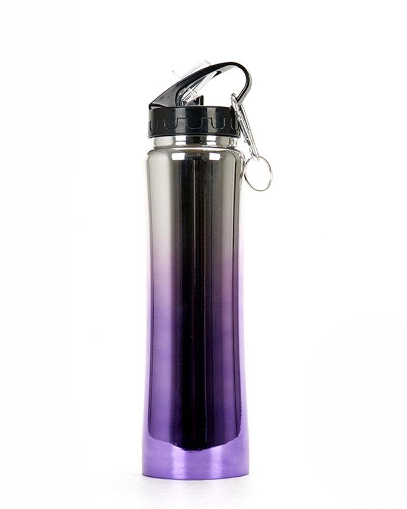 Rouemi Isolierflasche Dazzle Thermal Bottle, Outdoor heiß/24h Wandern, kalt,für Sport, auslaufsicherem, Lila 12h 750ml,mit Büro, Sportwasserflasche