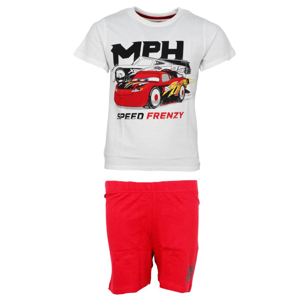 Disney Schlafanzug Disney Cars 3 Lightning McQueen Kinder kurzarm Pyjama 100% Baumwolle, Gr. 98 bis 128