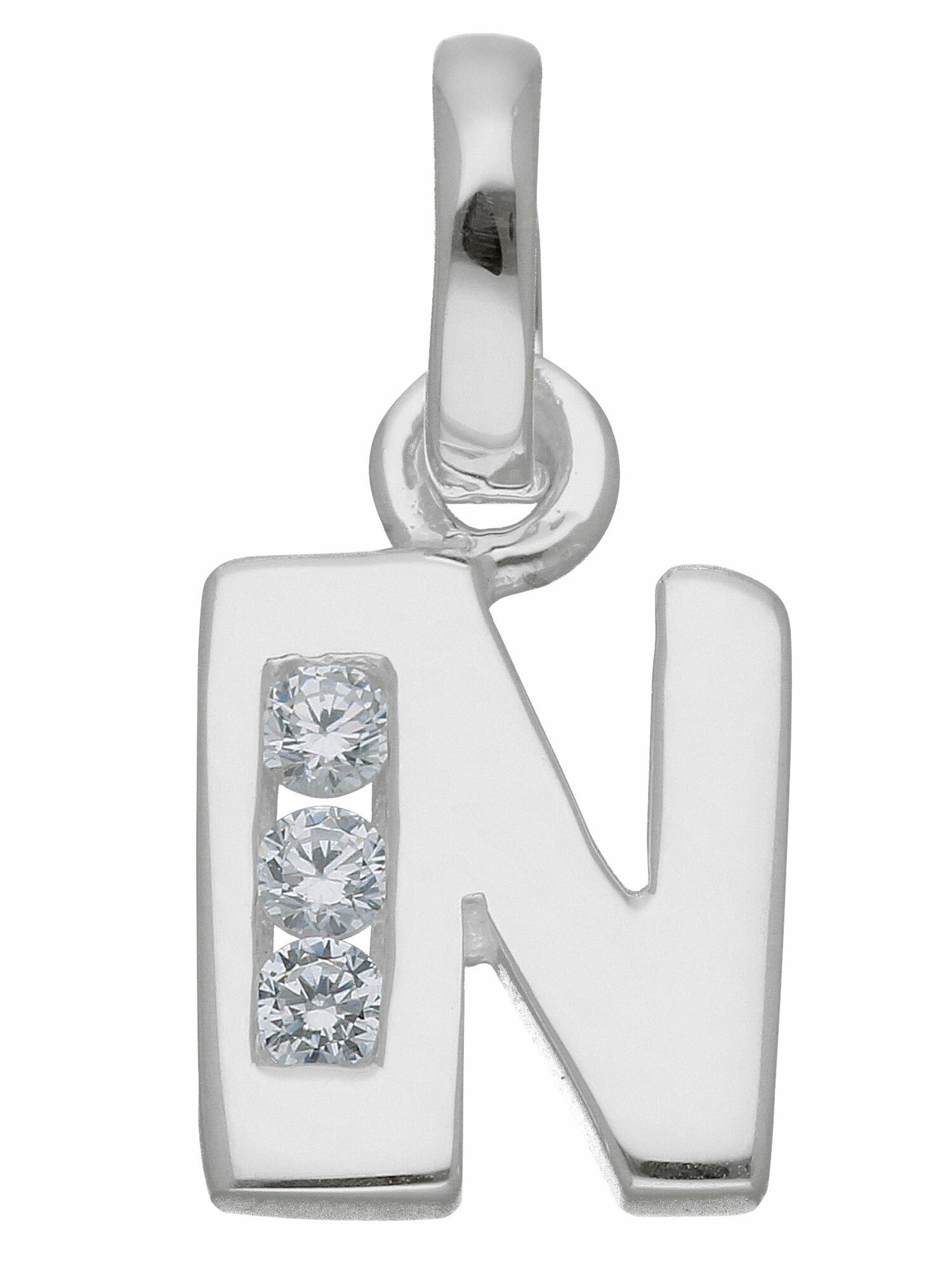 Adelia´s Buchstabenanhänger 925 Silber Buchstabenanhänger & Silberschmuck Herren mit Damen für Zirkonia mit Zirkonia