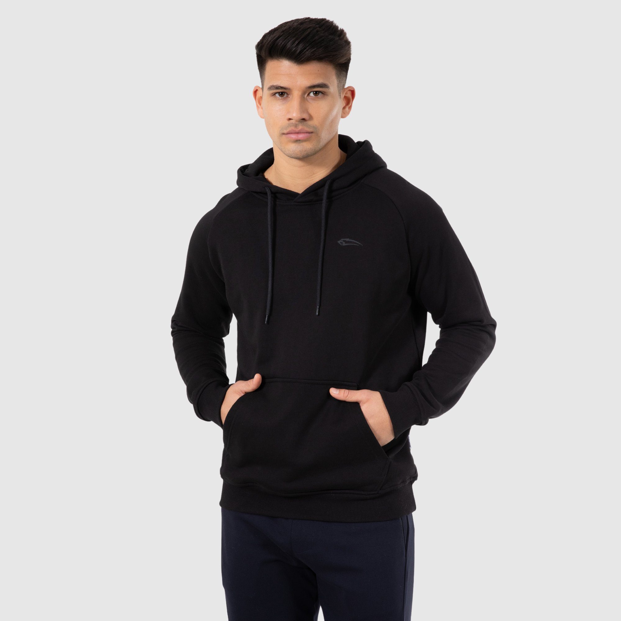 Smilodox Hoodie Jagger 100% Baumwolle Schwarz