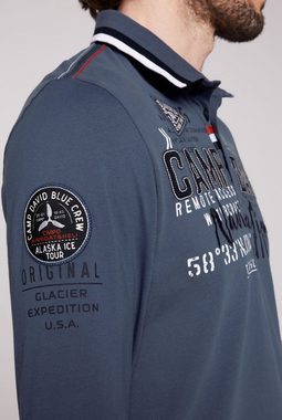 CAMP DAVID Langarm-Poloshirt mit Logo-Applikationen