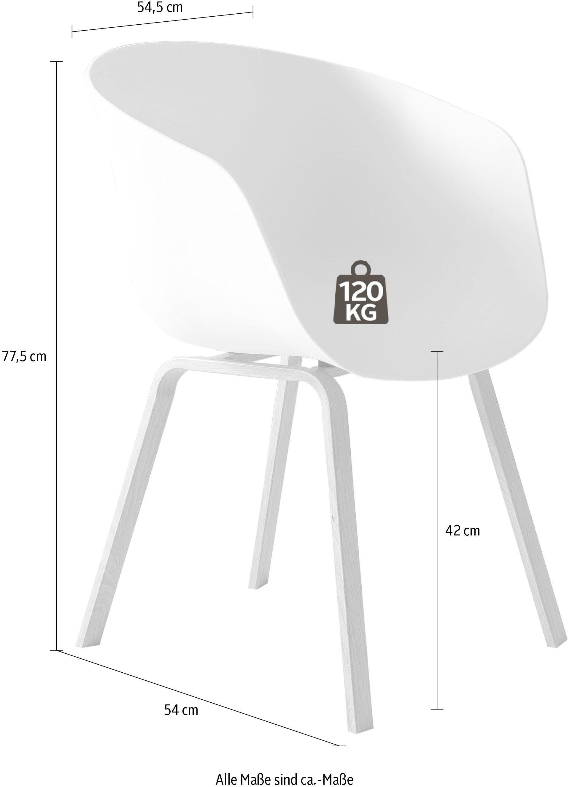 Holzoptik Metallbeine 2 St), (Set, SalesFever Schalenstuhl in weiß