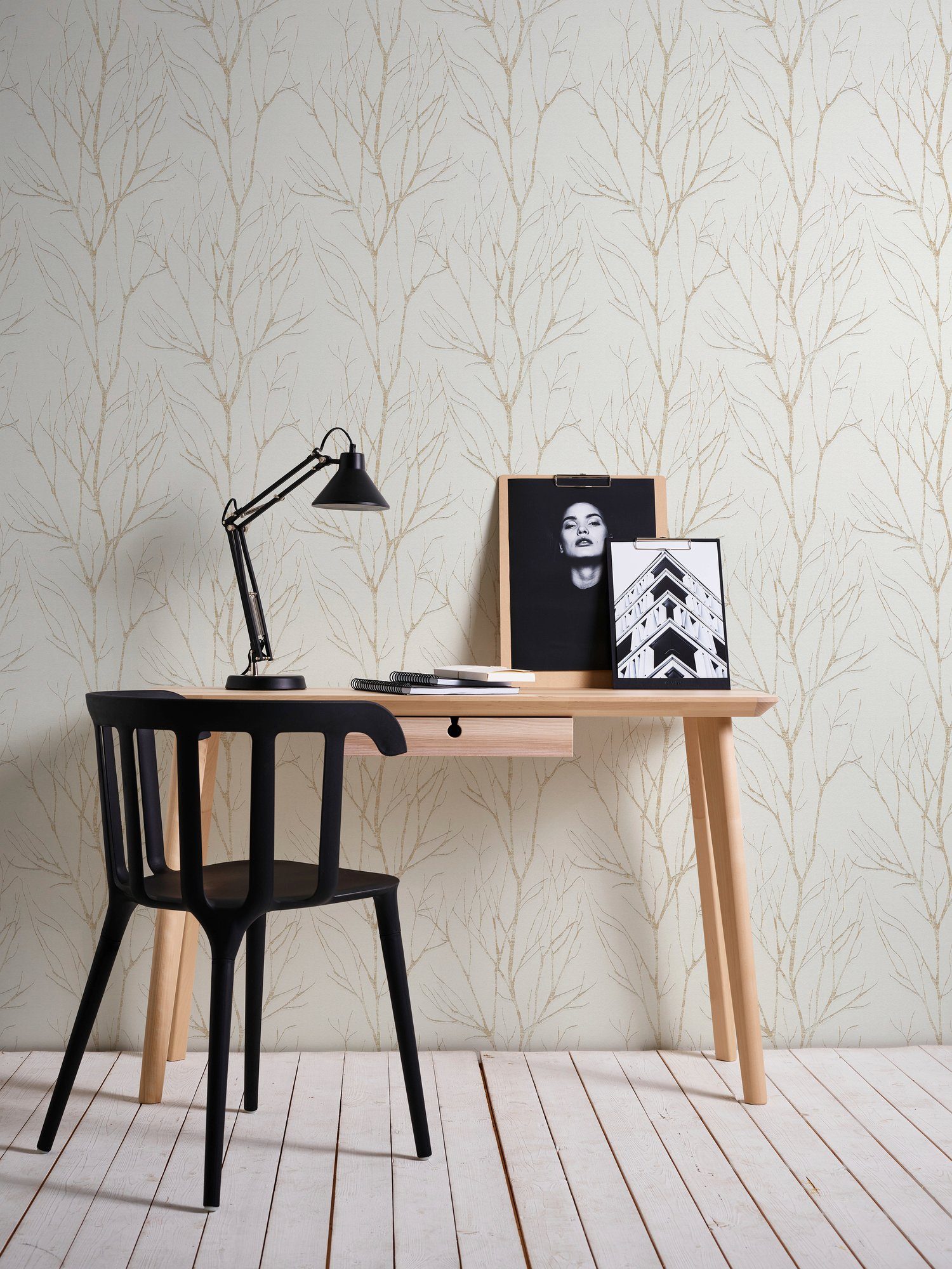 A.S. Création Vliestapete Attractive 2 Tapete Äste, strukturiert, matt, gemustert, neutral, (1 St), Waldtapete Äste Baumtapete strukturiert Tapeten Flur Design Wandtapete