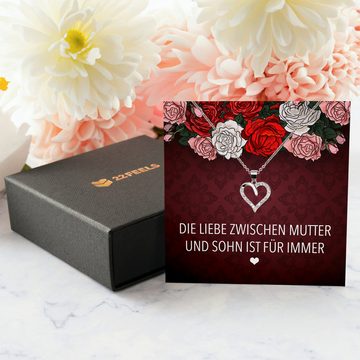 22Feels Schmuckset Mama Geschenk von Sohn Muttertag Geburtstag Frauen Schmuck Halskette, Echt-Silber 925/000, Karte Made In Germany