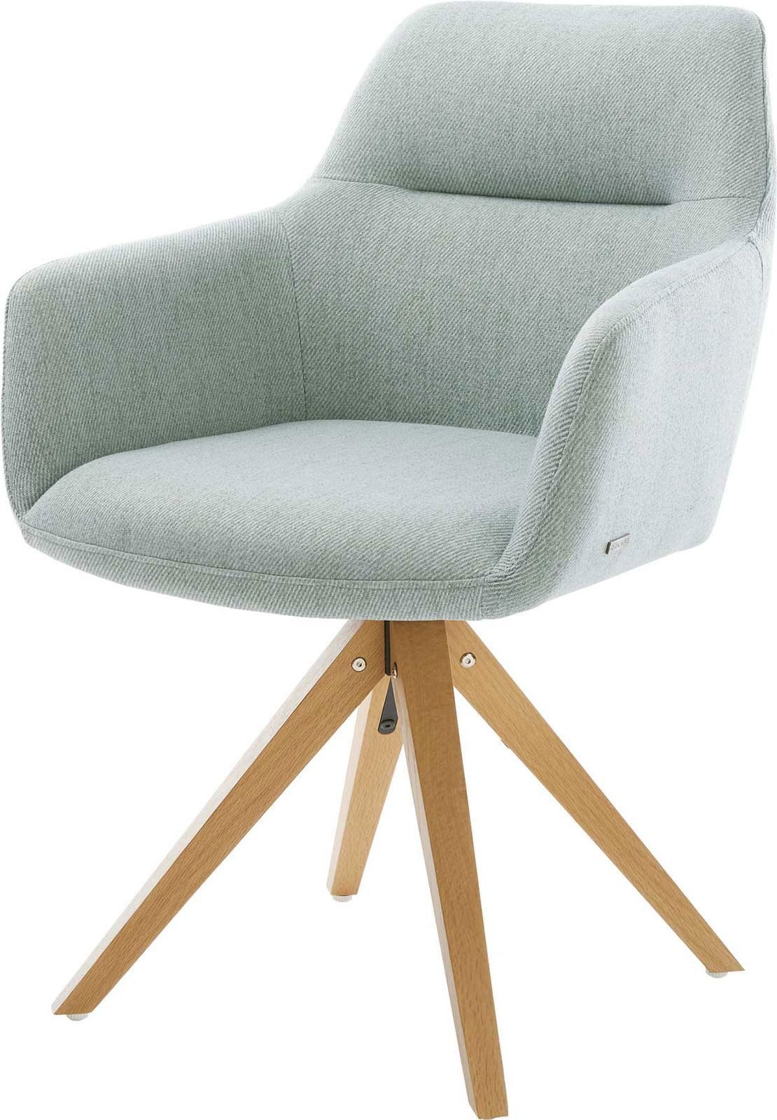 DELIFE Polsterstuhl Pejo-Flex, Holzgestell kantig Stripes Mint 180° drehbar günstig online kaufen