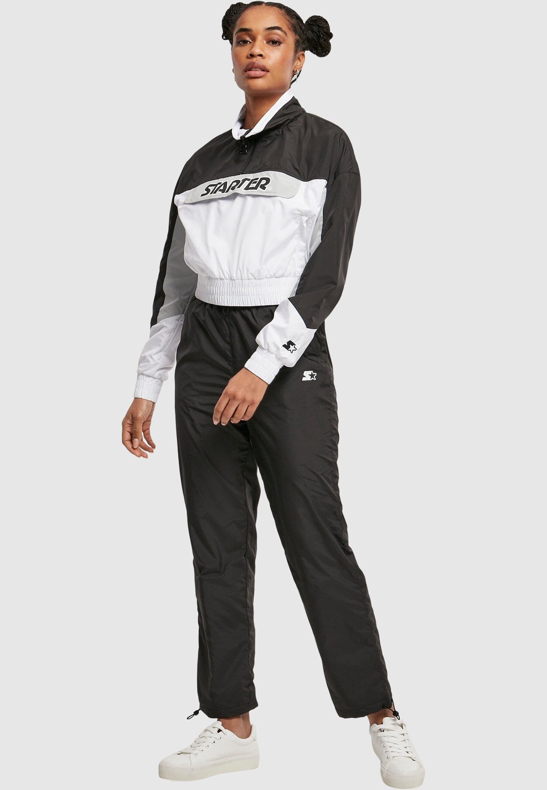 Colorblock Black Outdoorjacke Damen Label Starter Starter (1-St) black/white Jacket Ladies Over Pull