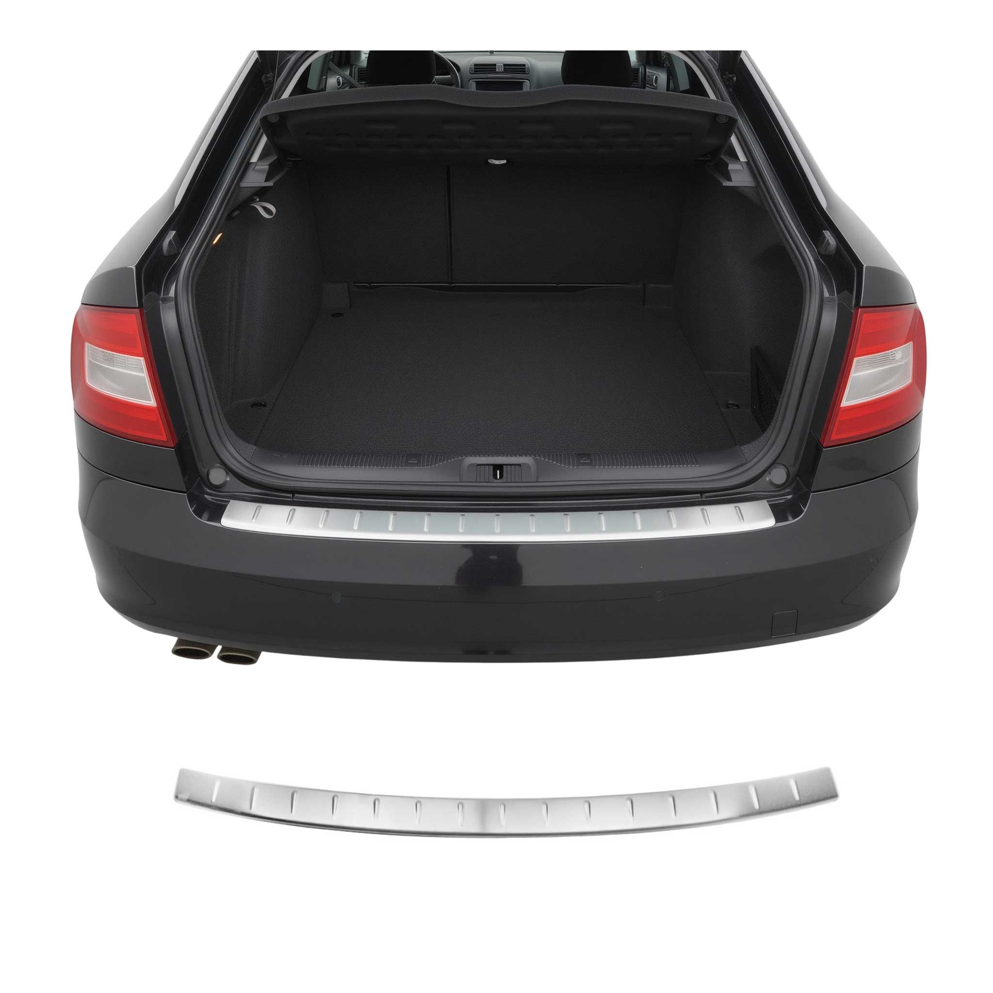 OMAC Ladekantenschutz für Skoda Octavia Kombi 2009-2013 Chrom Gebürstet, Zubehör für Skoda Octavia Kombi 2009-2013, Langlebig,Einfache Reinigung,Einfache Installation,Rostbeständig