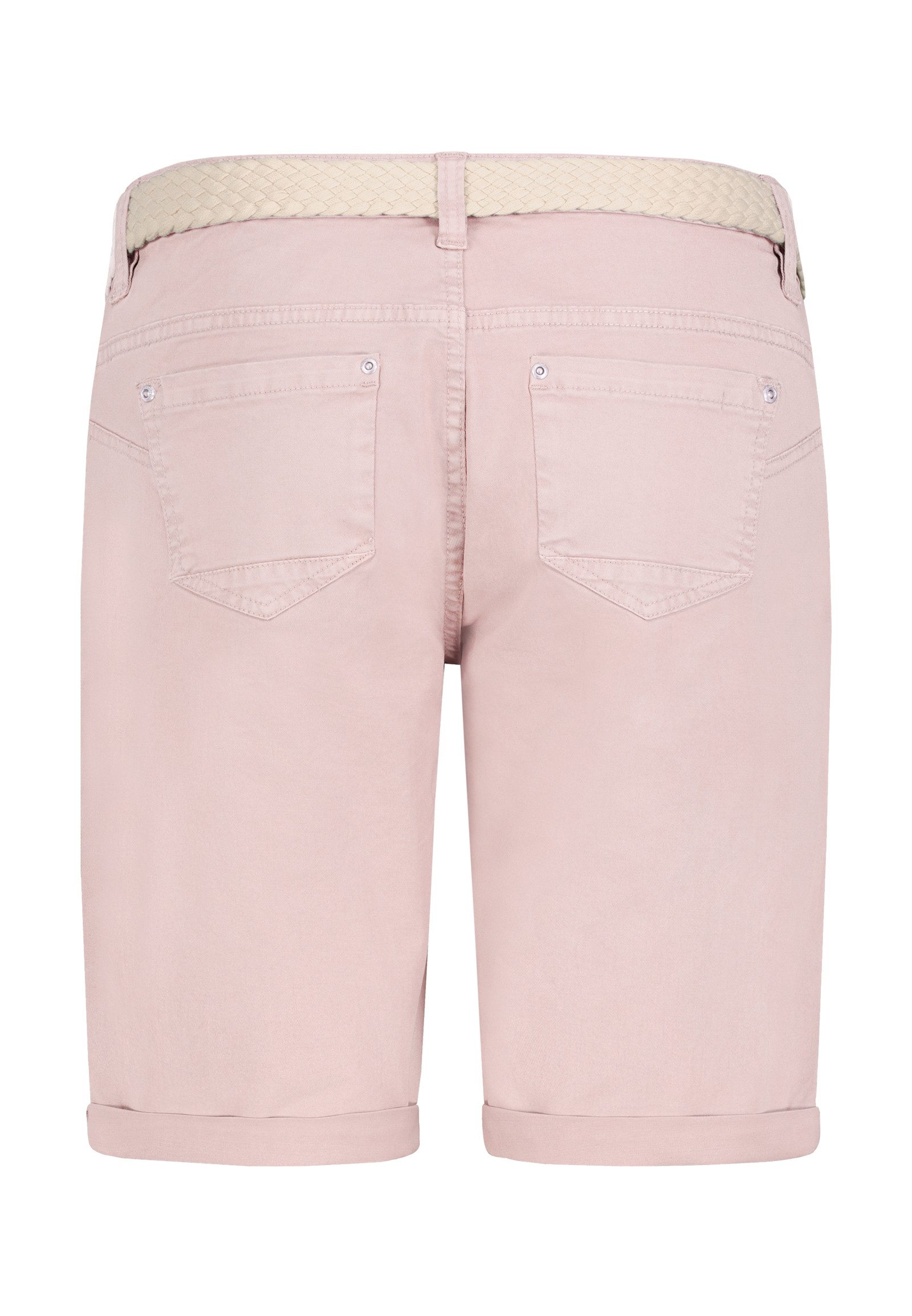 SUBLEVEL Bermudas Damen Sommer Stoffhose kurz mit buntem Flechtgürte Sommerhose, kurze Chinohose, Shorts mit Gürtel