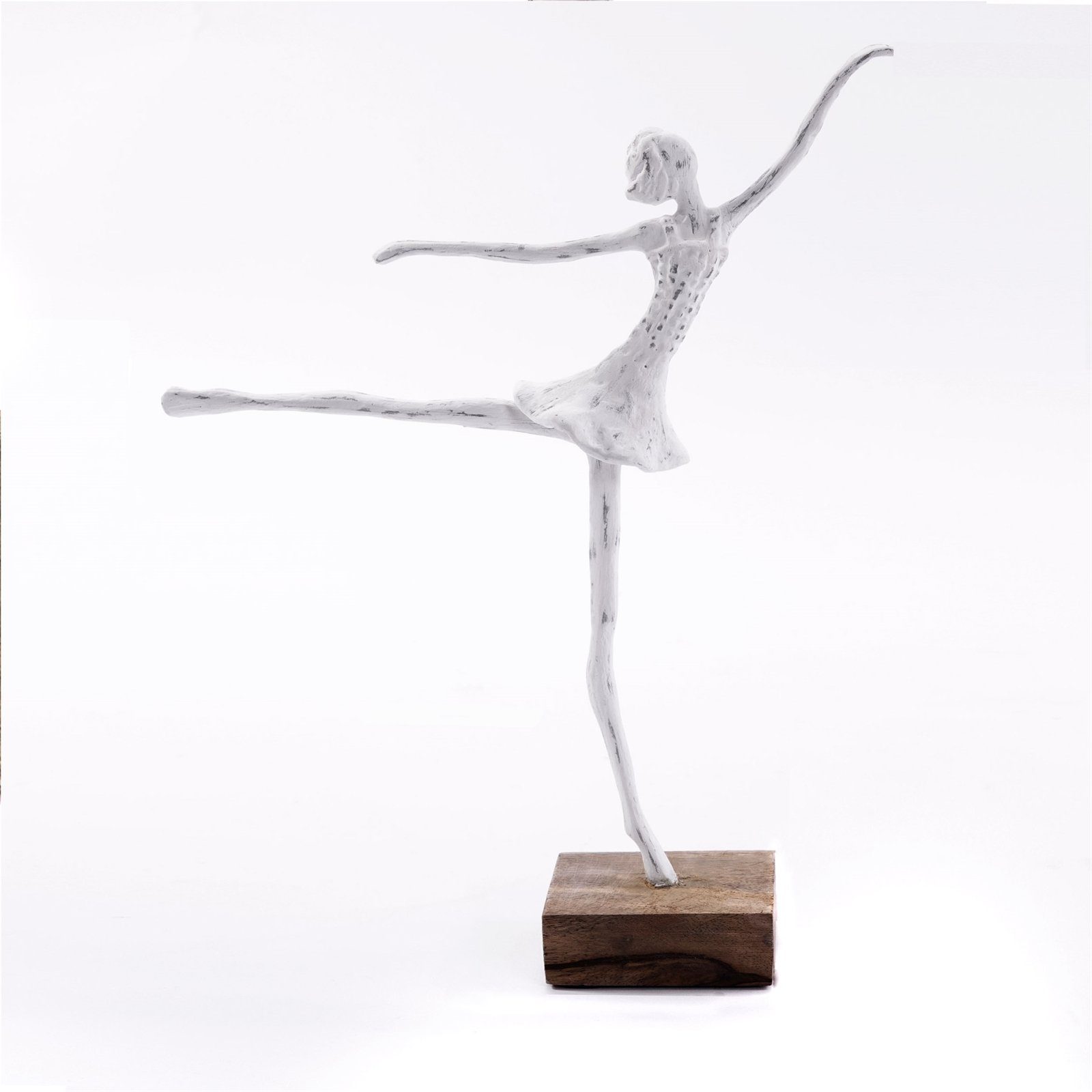 CREEDWOOD Skulptur BALLERINA FIGUR "BALLETT I", weiß, 40cm, Ballett Tänzerin Skulptur
