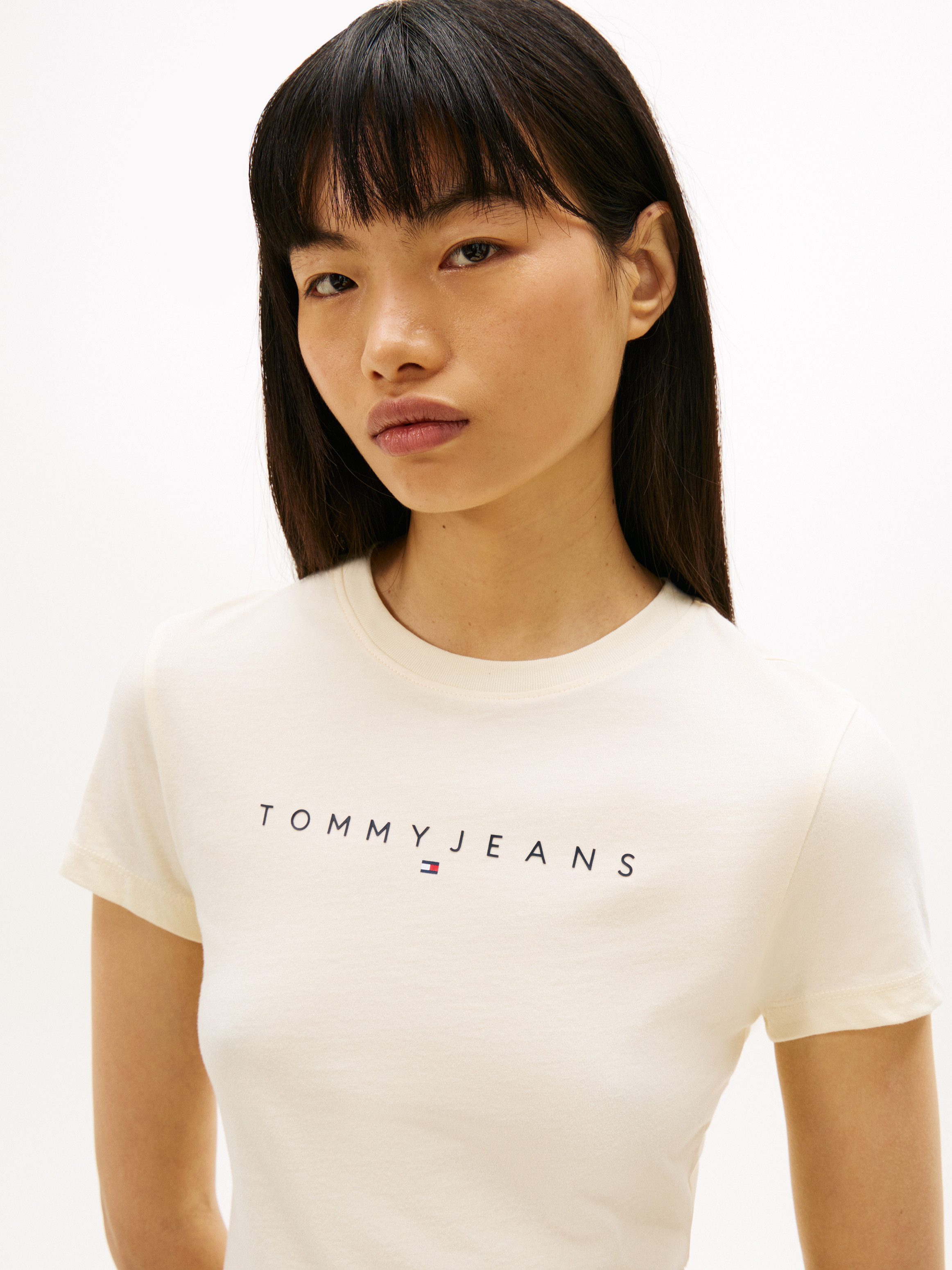 Tommy Jeans Kurzarmshirt TJW SLIM LINEAR TEE EXT mit Logo-Schriftzug