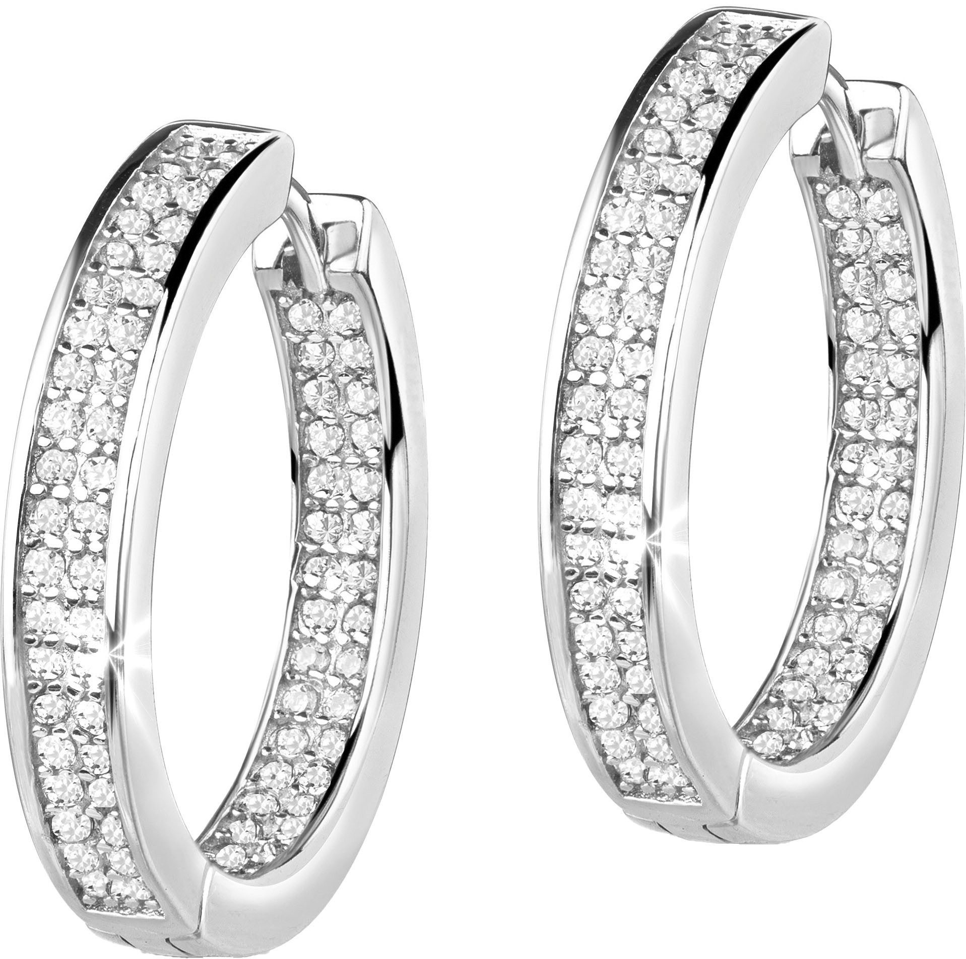Paar Creolen Schmuck Geschenk Silber 925 Ohrschmuck Ohrringe