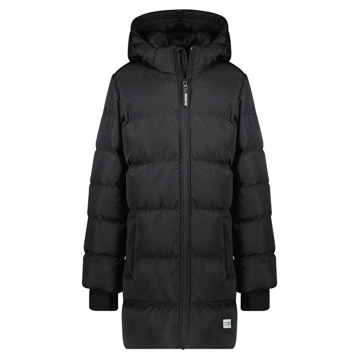 CARS JEANS Winterjacke Cars Jeans Boys Wintermantel GRILLS Poly Black 5313701 Oberschenkel lang