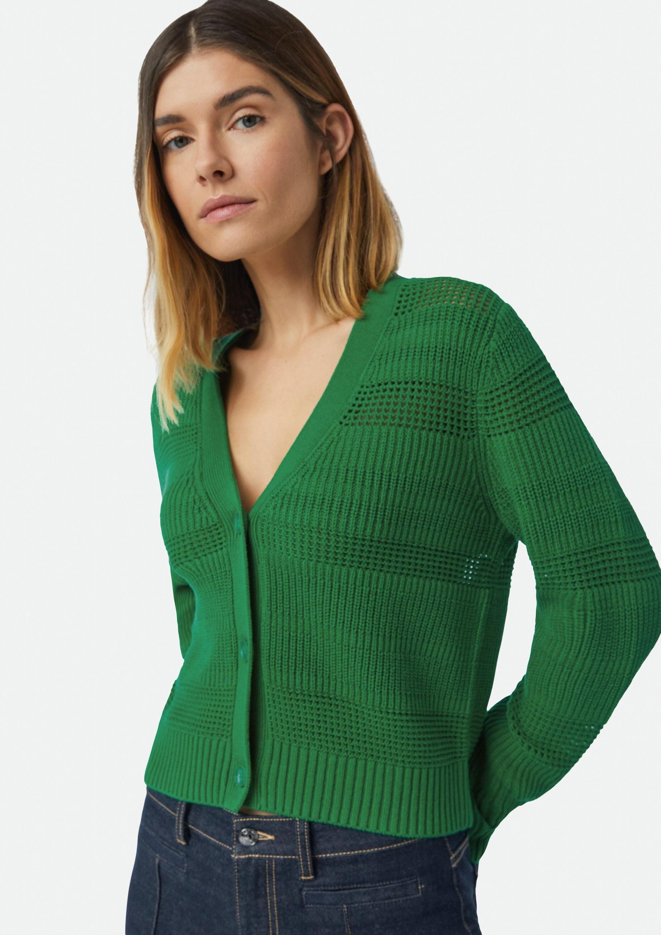 comma Cardigan Strickjacke Weiche Strickjacke mit Strukturmix (1-tlg)
