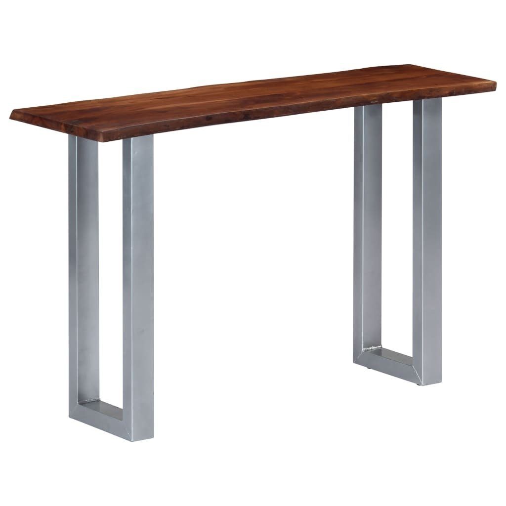vidaXL Konsolentisch aus Akazie in Braun und Silbern (LxBxH: 115x35x76 cm)