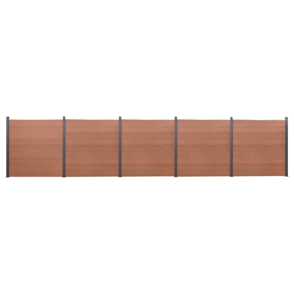 vidaXL Gartenzaun Zaunelement-Set Braun 872x186 cm WPC, (1-St)