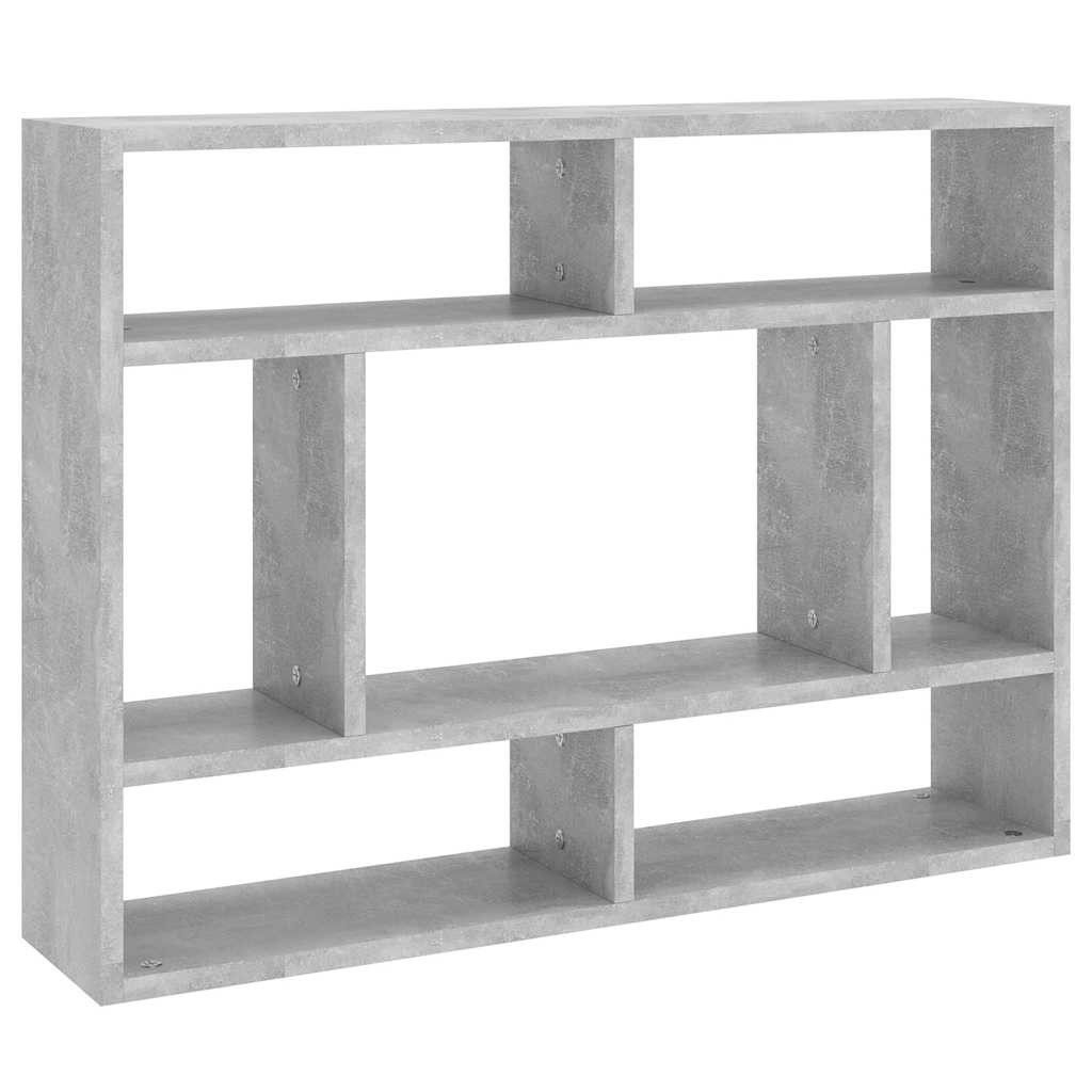 furnicato Wandregal Stilvolles 75 x 16 x 55 cm in Betongrau, 1-tlg., Robuster Hängeregal-Schrank mit offenen Fächern für mehr Stauraum