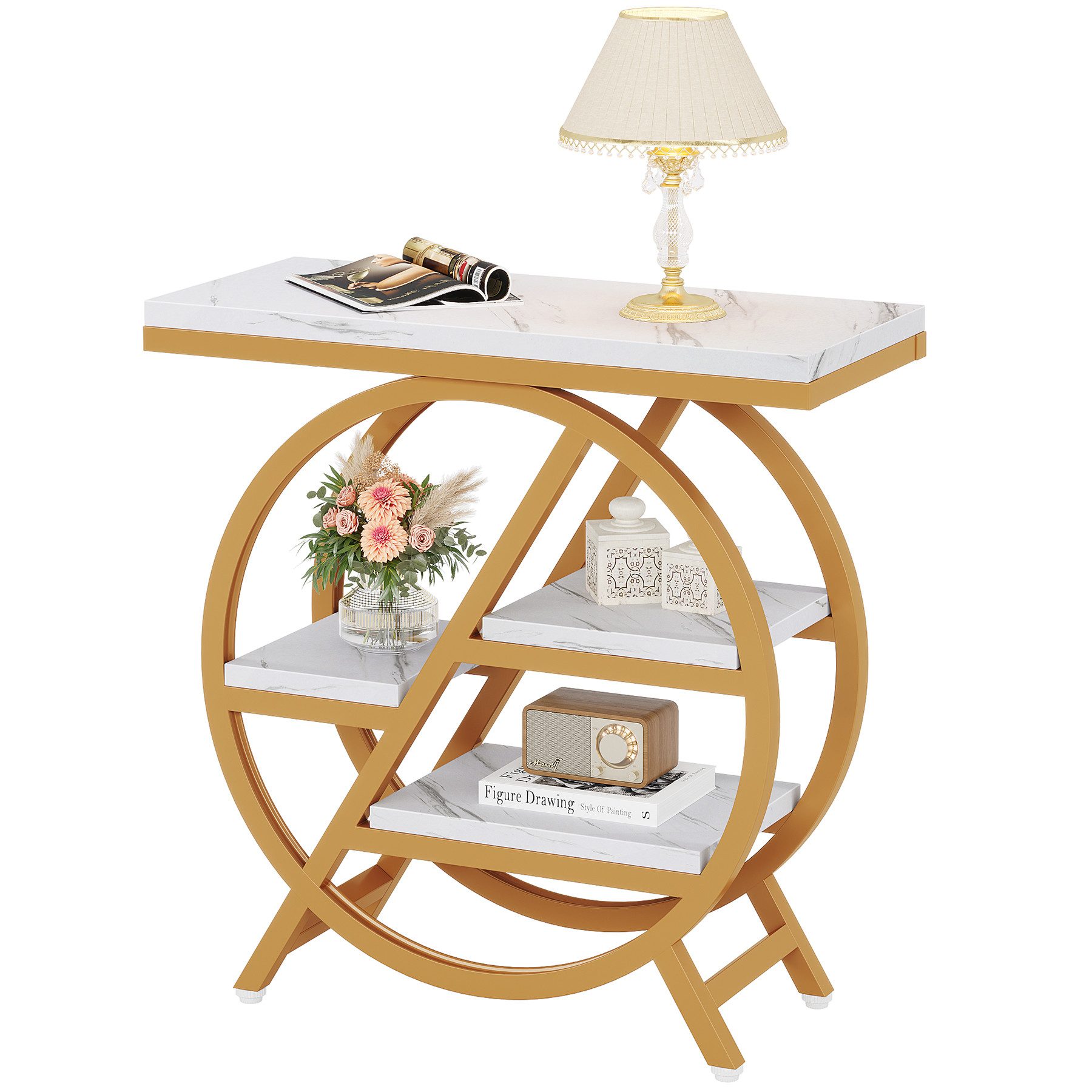 Tribesigns Beistelltisch 65cm Couchtische, Sofatisch mit 3 Ablagen, Couchti günstig online kaufen