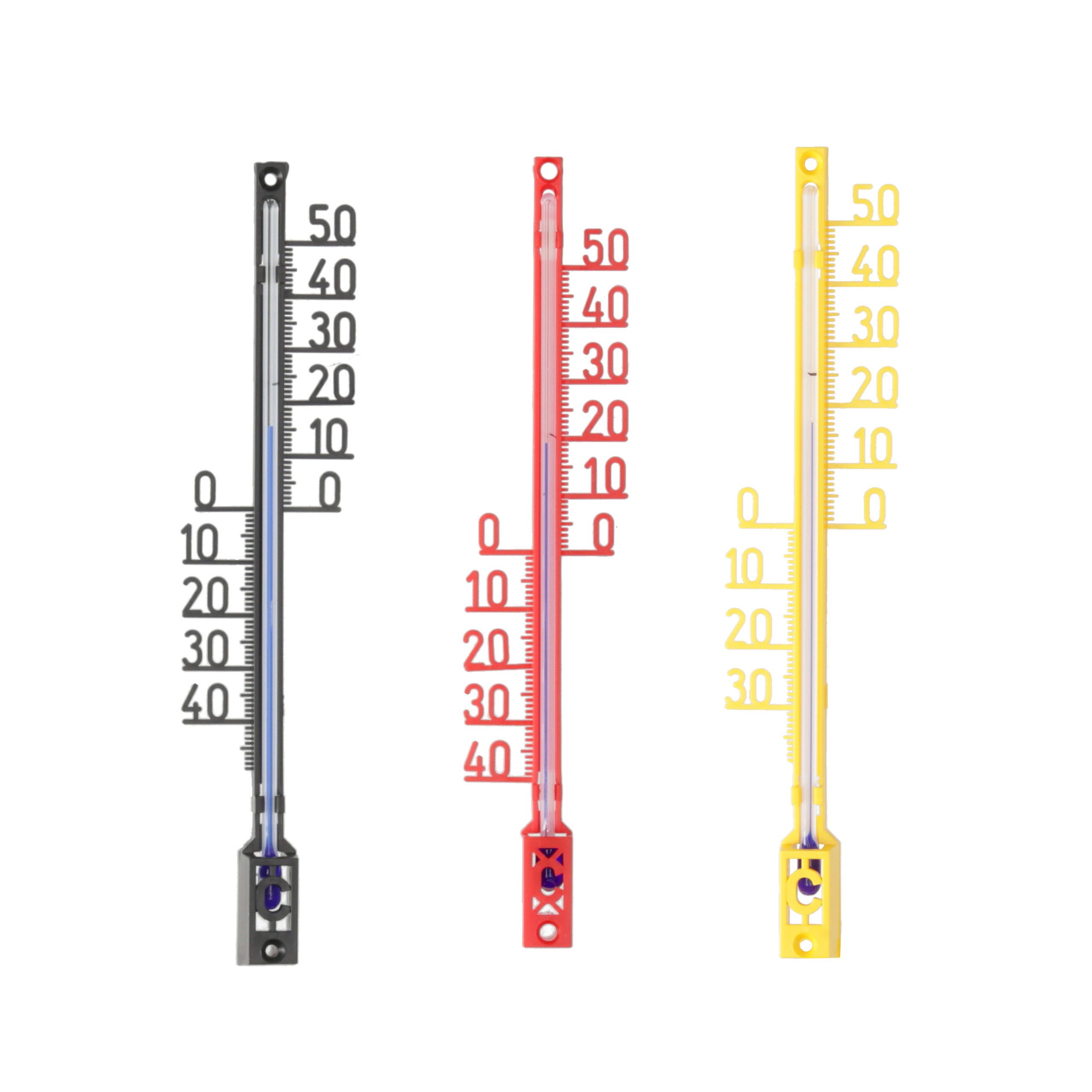 Lantelme Gartenthermometer Thermometer Set analog aus Kunststoff, 3-tlg., Außenthermometer Analog Temperatur -40 bis 50 °C, Deutsche Herstellung, Schauthermometer Kunststoff 16cm Hoch