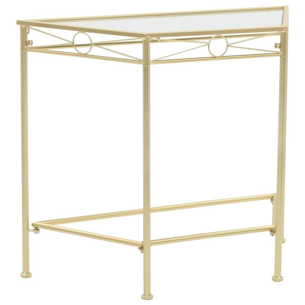 vidaXL Beistelltisch aus Metall in Gold (LxBxH: 87x34x73 cm)