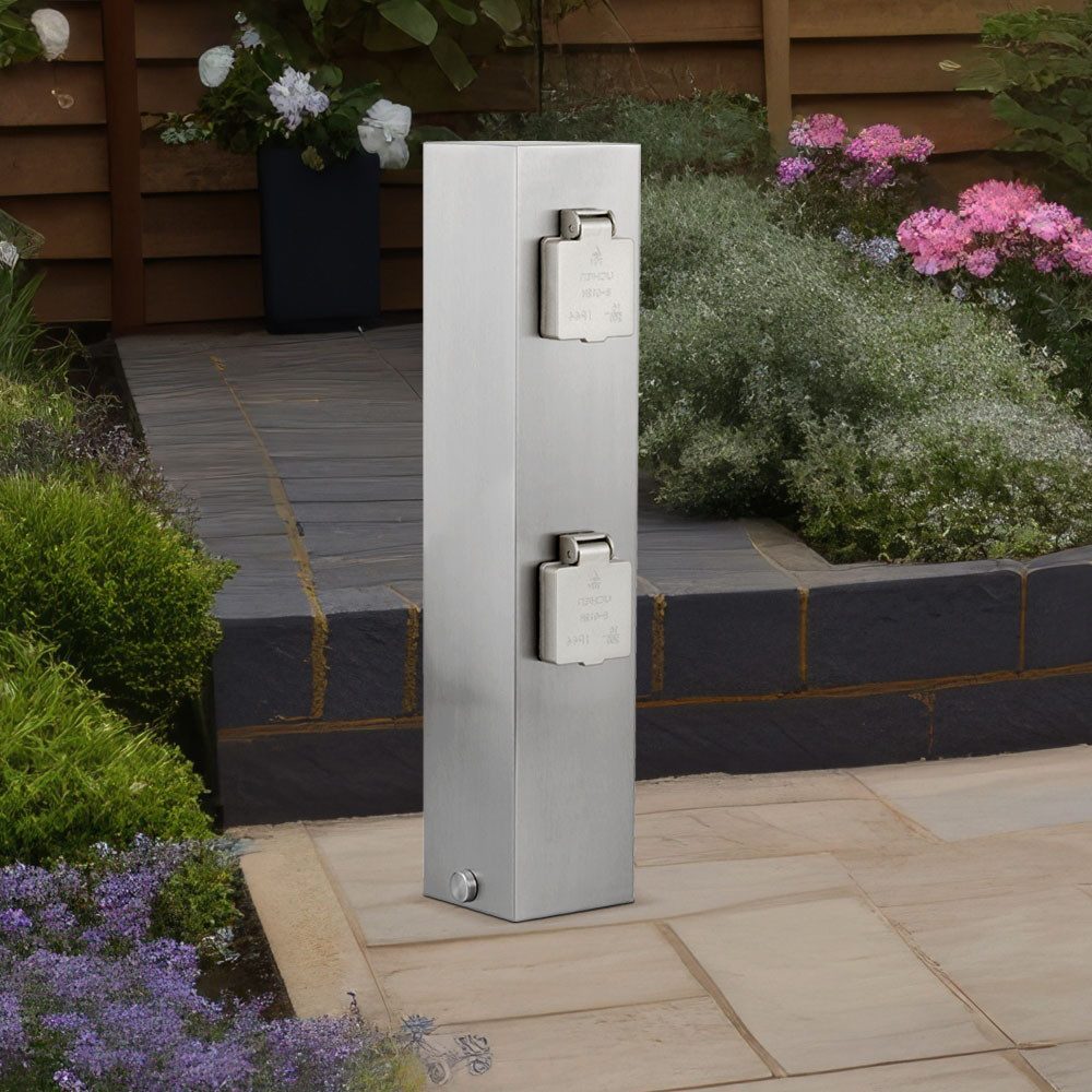 Ledino Steckdose, Vierfachsteckdose Außen Wetterfeste Steckdose IP44 Stromsäule Garten